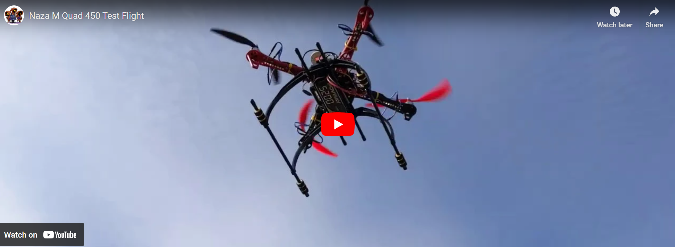 Naza M Quad 450 Test Flight